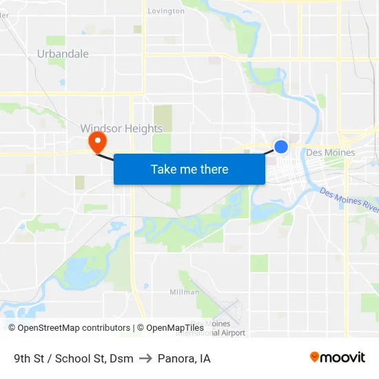 9th St / School St, Dsm to Panora, IA map
