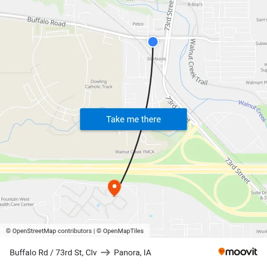 Buffalo Rd / 73rd St, Clv to Panora, IA map