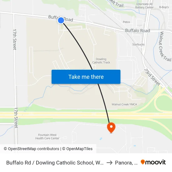 Buffalo Rd / Dowling Catholic School, Wdm to Panora, IA map