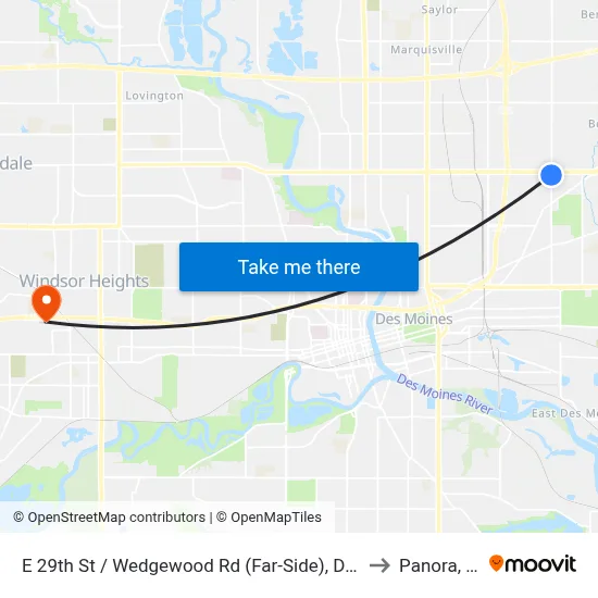 E 29th St / Wedgewood Rd (Far-Side), Dsm to Panora, IA map