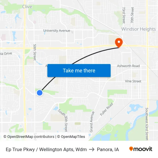Ep True Pkwy / Wellington Apts, Wdm to Panora, IA map