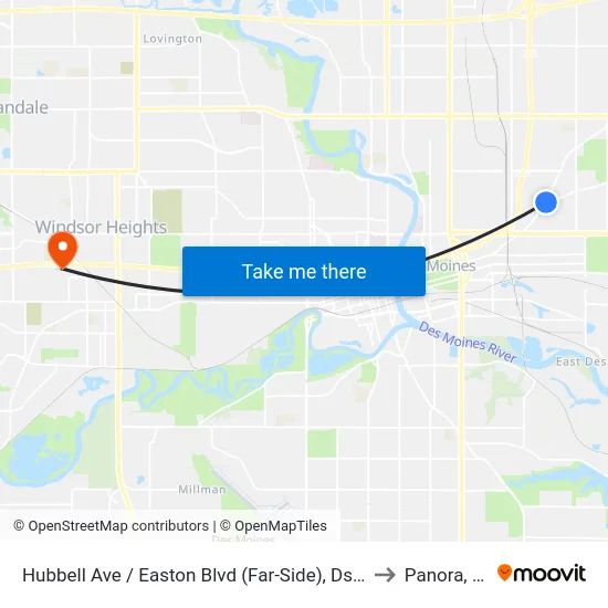 Hubbell Ave / Easton Blvd (Far-Side), Dsm to Panora, IA map