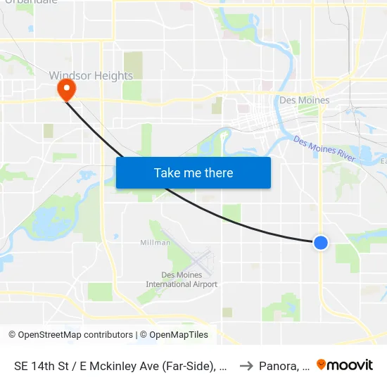 SE 14th St / E Mckinley Ave (Far-Side), Dsm to Panora, IA map