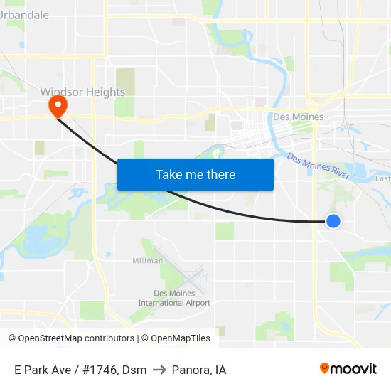 E Park Ave / #1746, Dsm to Panora, IA map