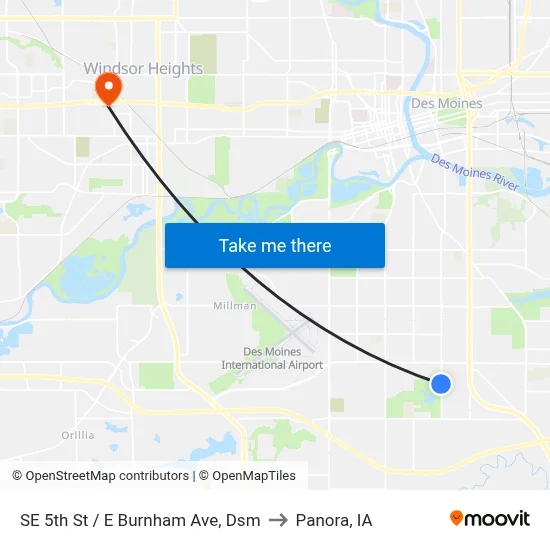 SE 5th St / E Burnham Ave, Dsm to Panora, IA map