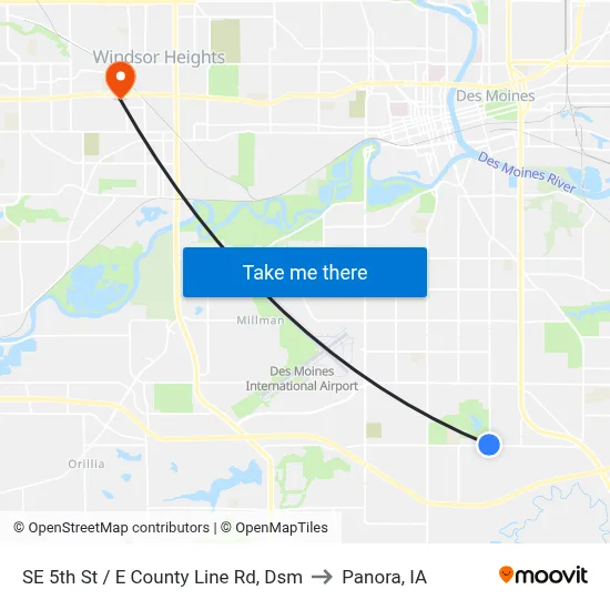 SE 5th St / E County Line Rd, Dsm to Panora, IA map