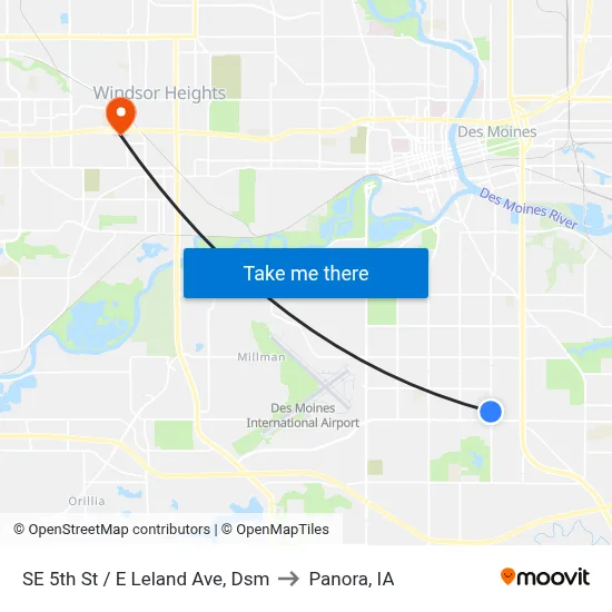 SE 5th St / E Leland Ave, Dsm to Panora, IA map
