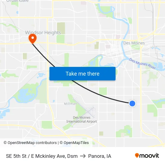 SE 5th St / E Mckinley Ave, Dsm to Panora, IA map
