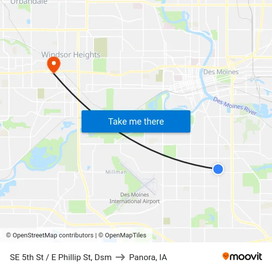 SE 5th St / E Phillip St, Dsm to Panora, IA map