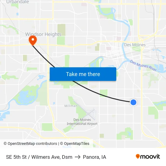SE 5th St / Wilmers Ave, Dsm to Panora, IA map