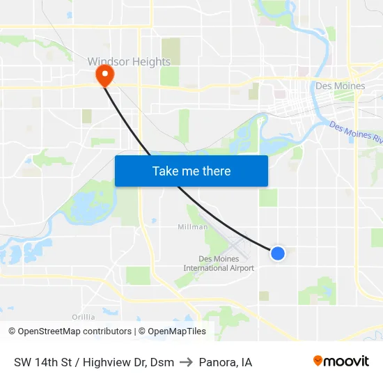 SW 14th St / Highview Dr, Dsm to Panora, IA map