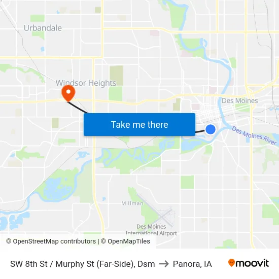 SW 8th St / Murphy St (Far-Side), Dsm to Panora, IA map