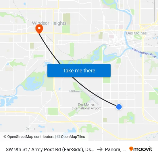 SW 9th St / Army Post Rd (Far-Side), Dsm to Panora, IA map