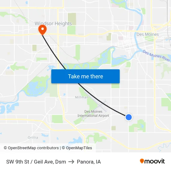 SW 9th St / Geil Ave, Dsm to Panora, IA map