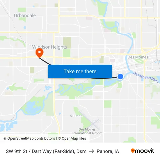 SW 9th St / Dart Way (Far-Side), Dsm to Panora, IA map