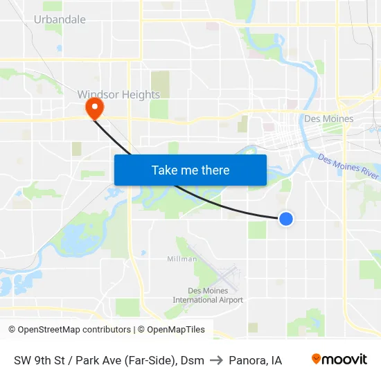 SW 9th St / Park Ave (Far-Side), Dsm to Panora, IA map