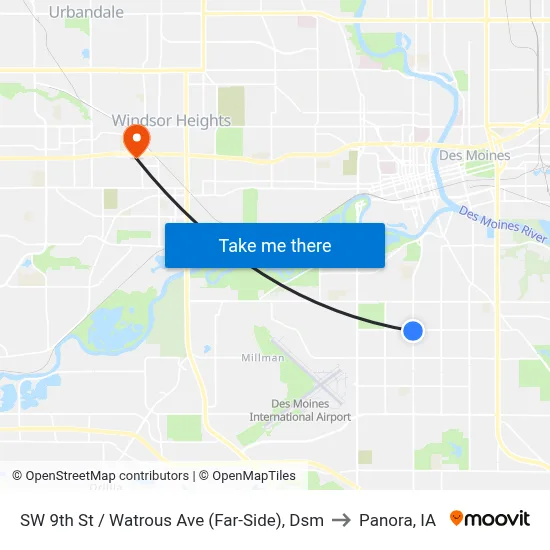 SW 9th St / Watrous Ave (Far-Side), Dsm to Panora, IA map