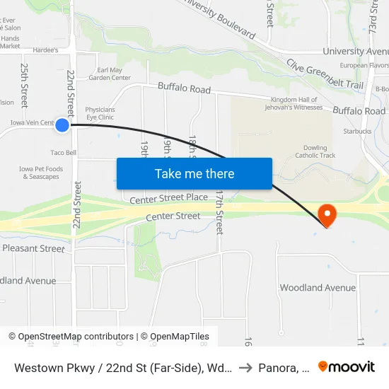 Westown Pkwy / 22nd St (Far-Side), Wdm to Panora, IA map