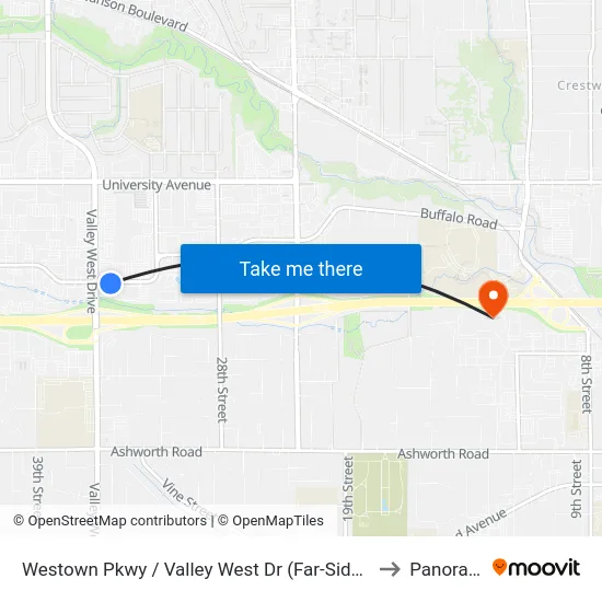 Westown Pkwy / Valley West Dr (Far-Side), Wdm to Panora, IA map