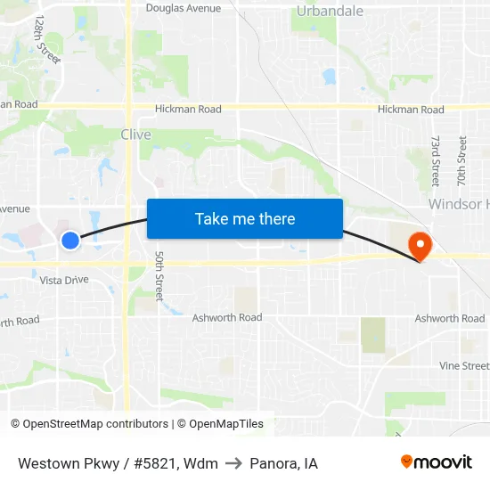 Westown Pkwy / #5821, Wdm to Panora, IA map