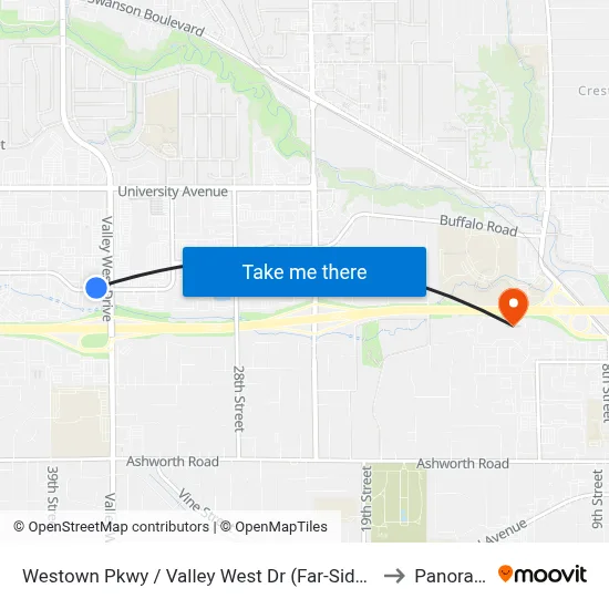 Westown Pkwy / Valley West Dr (Far-Side), Wdm to Panora, IA map