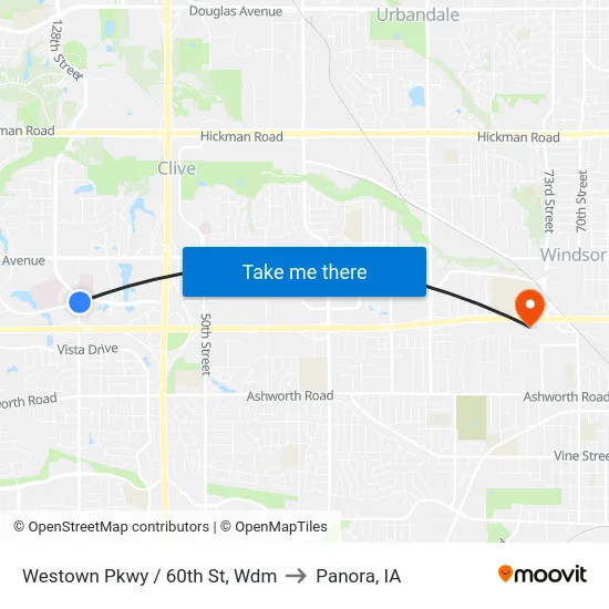 Westown Pkwy / 60th St, Wdm to Panora, IA map