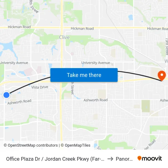 Office Plaza Dr / Jordan Creek Pkwy (Far-Side), Wdm to Panora, IA map