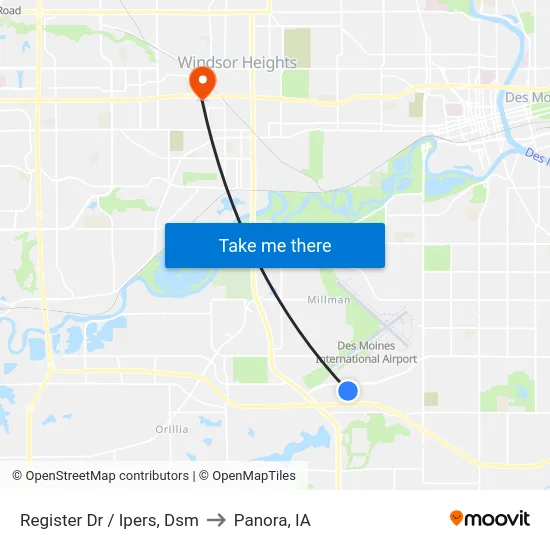 Register Dr / Ipers, Dsm to Panora, IA map