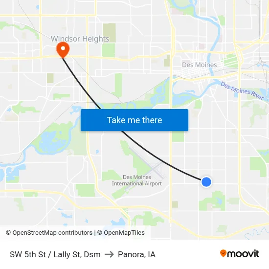 SW 5th St / Lally St, Dsm to Panora, IA map