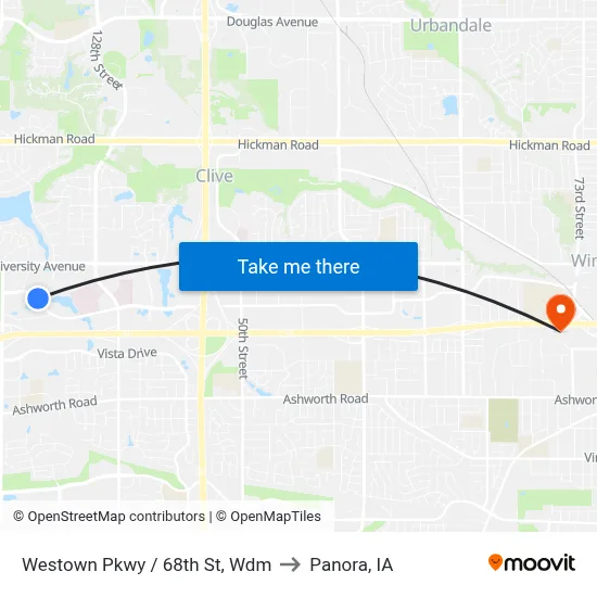 Westown Pkwy / 68th St, Wdm to Panora, IA map