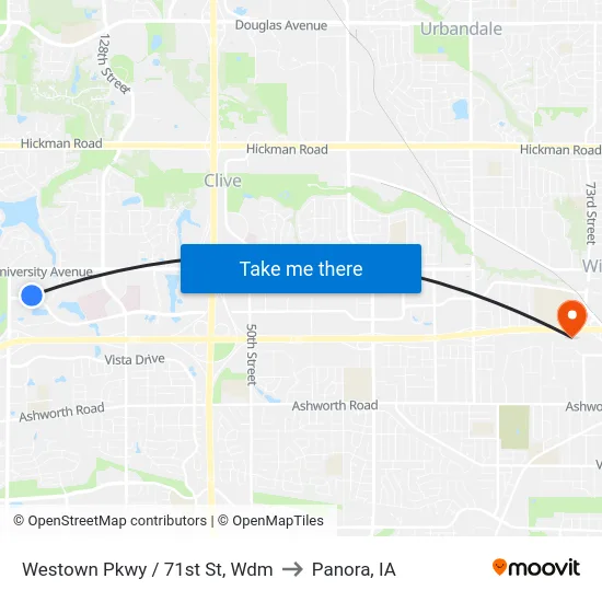 Westown Pkwy / 71st St, Wdm to Panora, IA map