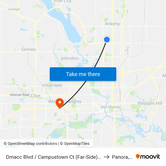 Dmacc Blvd / Campustown Ct (Far-Side), Ank to Panora, IA map