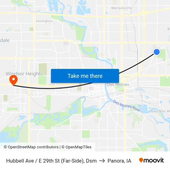 Hubbell Ave / E 29th St (Far-Side), Dsm to Panora, IA map