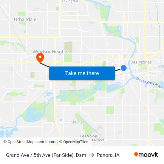 Grand Ave / 5th Ave (Far-Side), Dsm to Panora, IA map