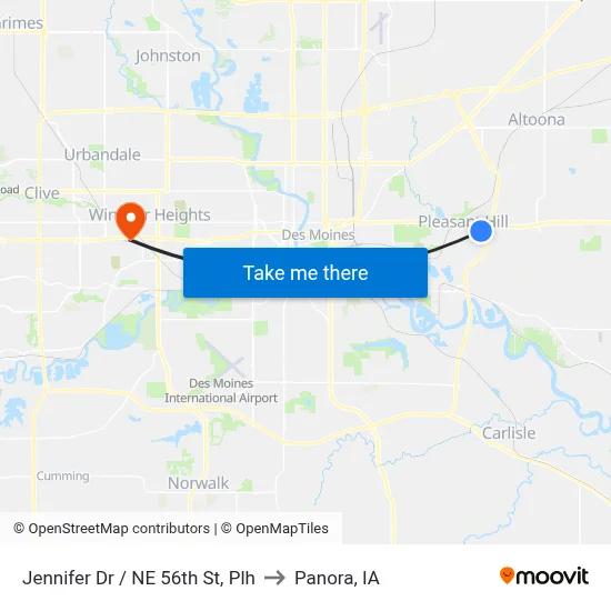 Jennifer Dr / NE 56th St, Plh to Panora, IA map
