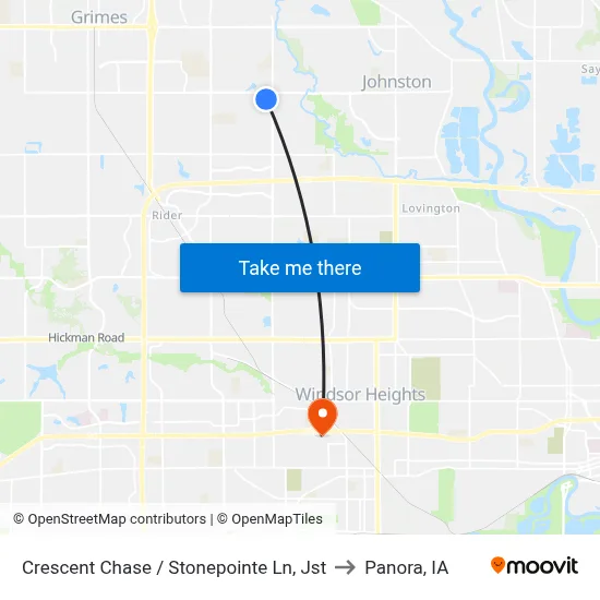 Crescent Chase / Stonepointe Ln, Jst to Panora, IA map