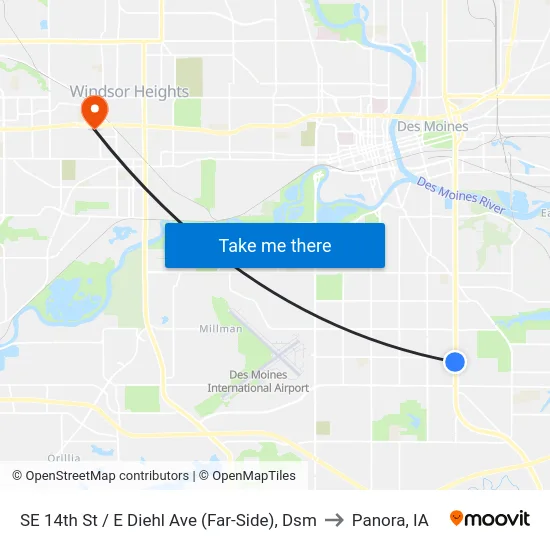 SE 14th St / E Diehl Ave (Far-Side), Dsm to Panora, IA map
