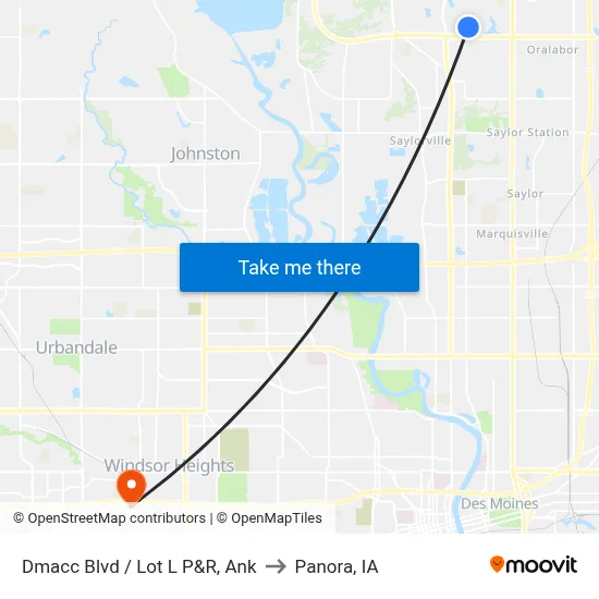 Dmacc Blvd / Lot L P&R, Ank to Panora, IA map