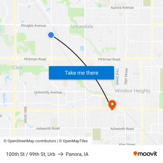 100th St / 99th St, Urb to Panora, IA map