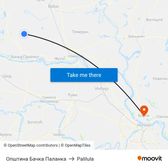 Bačka Palanka Municipality to Palilula map
