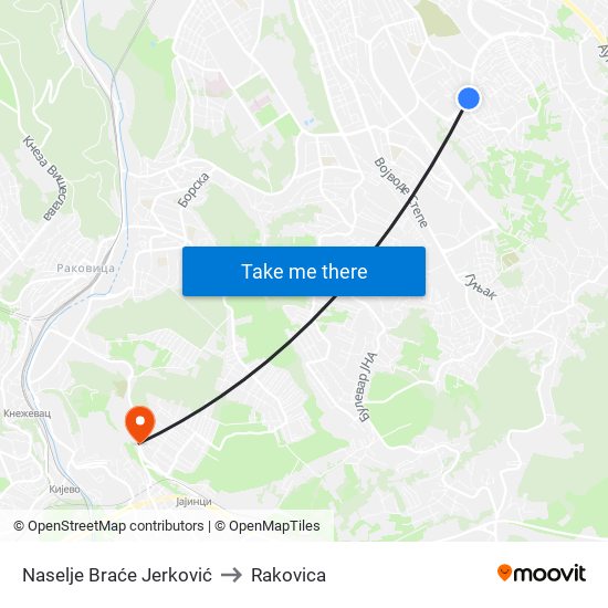 Naselje Braće Jerković to Rakovica map