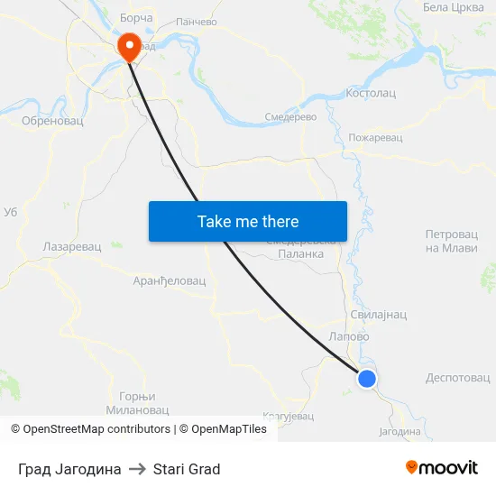 City of Jagodina to Old Town map