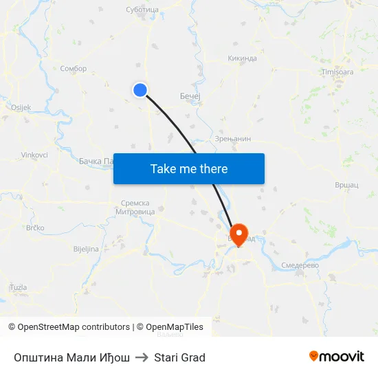 Општина Мали Иђош to Old Town map