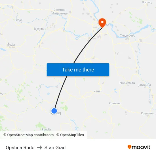 Rudo Municipality to Old Town map