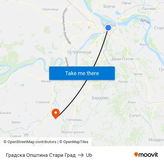 Old Town Municipality to Ub map