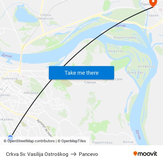 Crkva Sv. Vasilija Ostroškog to Pancevo map