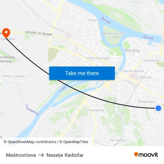 Mestrovic Street to Radiofar Settlement map