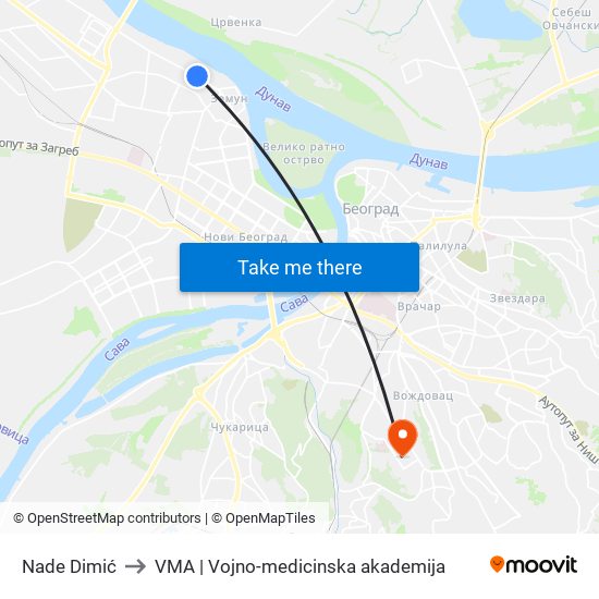 Nade Dimić to VMA | Vojno-medicinska akademija map