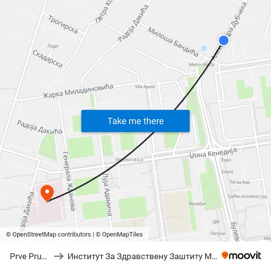 Prve Pruge - Retenzija to Институт За Здравствену Заштиту Мајке И Детета Србије ""Др Вукан Чупић"" map