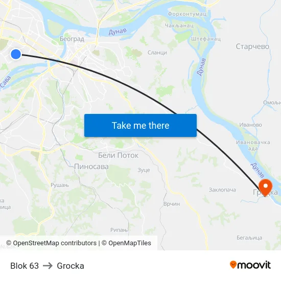 Blok 63 to Grocka map